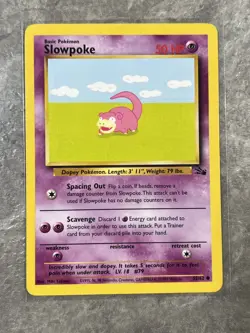 Slowpoke 55/62 Pokemon TCG Fossil Vintage WOTC Card Regular (Moderate Play) - Image 1