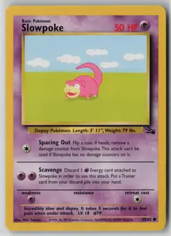 Slowpoke 55/62 Pokemon Fossil Common Heavily Played - Image 1