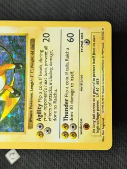 Raichu 14/102 - Shadowless Holo Base Holo Rare Pokemon TCG MP - Image 5