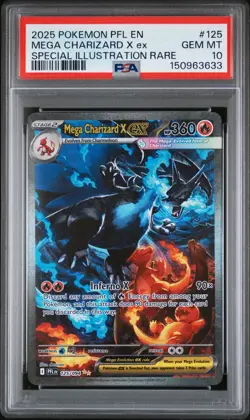 2025 POKEMON PHANTASMAL FLAMES SPECIAL ILLUSTRATION MEGA CHARIZARD X EX PSA 10 - Image 1