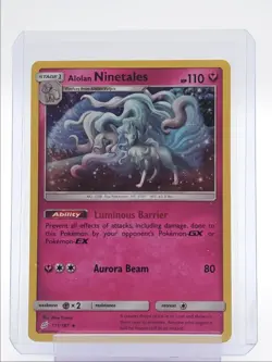 ALOLAN NINETALES 2019 POKEMON SUN & MOON TEAM UP HOLO RARE 111/181 Q1048 - Image 1