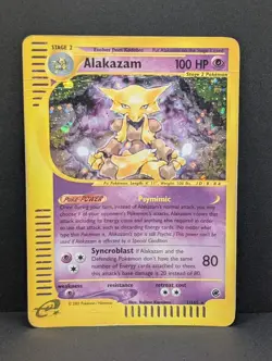 Alakazam 001/165 Expedition Base Set Holo Rare Pokemon TCG Nintendo e-reader HP - Image 1