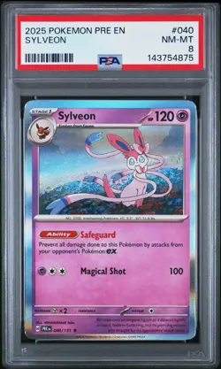 2025 POKEMON PRE EN-PRISMATIC EVOLUTIONS #040 SYLVEON PSA 8 - Image 1