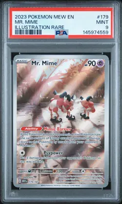 2023 POKEMON MEW EN-151 ILLUSTRATION RARE #179 MR. MIME PSA 9 - Image 1