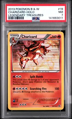 2013 POKEMON B&W LEGEND TREASURES #19 CHARIZARD-HOLO PSA 7 - Image 1