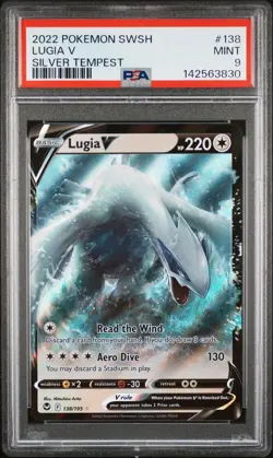 2022 POKEMON SWORD & SHIELD SILVER TEMPEST #138 LUGIA V PSA 9 - Image 1