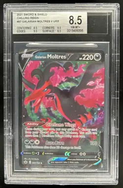 2021 Pokemon SWSH Chilling Reign Galarian Moltres V #097/198 BGS 8.5 - Image 1