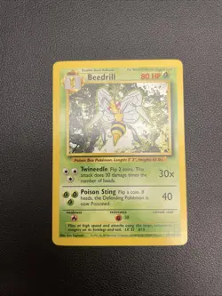 Beedrill 17/102 - Unlimited Rare Base Set Vintage WotC Pokemon TCG - LP-NM - Image 1