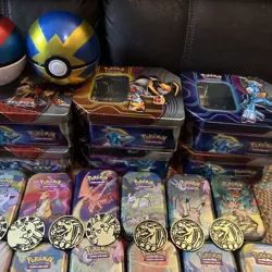 Pokemon Lot x30 Empty Tins (stacking, Mini, Pokeball, Etc) No Packs Kanto Mega - Image 3