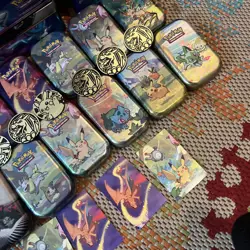 Pokemon Lot x30 Empty Tins (stacking, Mini, Pokeball, Etc) No Packs Kanto Mega - Image 5