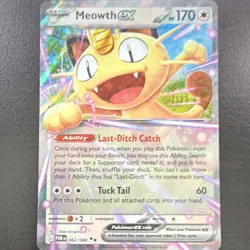 Pokemon Meowth EX 062/088 Full Art Holo Basic 170HP POR Promo Cat English - Image 1