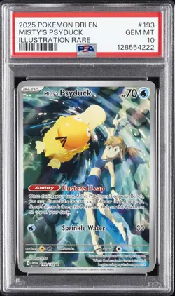 2025 POKEMON DRI EN-DESTINED RIVALS ILLUSTRATION RARE MISTY'S PSYDUCK PSA 10 - Image 1
