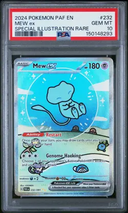 2024 POKEMON PAF EN-PALDEAN FATES SPECIAL ILLUSTRATION RARE #232 MEW EX PSA 10 - Image 1