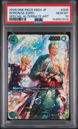 2026 ONE PIECE JPN EB04-EGGHEAD CRISIS SPECIAL ALT ART #006 RORONOA ZORO PSA 10 - Image 1