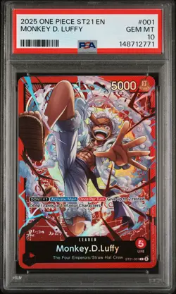 2025 ONE PIECE STARTER DECK ST21-EX GEAR 5 #001 MONKEY D. LUFFY PSA 10 - Image 1
