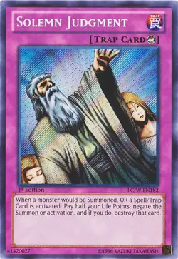 Solemn Judgment - LCJW-EN182 - Secret Rare - 1st Edition NM YuGiOh! Legendary C - Image 1