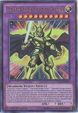 DRL3-EN055 Timaeus The Knight Of Destiny GREEN Ultra Rare 1st Ed NM YuGiOh TCG - Image 1