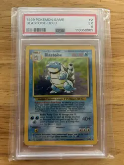 Pokemon TCG Blastoise Base Set Holo Unlimited Rare Card 2/102 PSA 5 - Image 1
