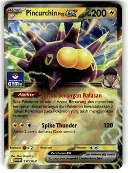 Pokemon Indonesian GYM Kartu Promo Card Pincurchin Hop EX 237/SV-P - Image 1