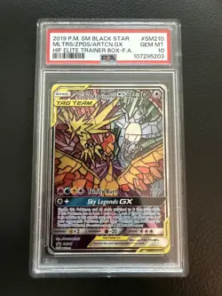 PSA 10 Moltres & Zapdos & Articuno GX - SM210 - Black Star Promo - Pokemon - Image 1