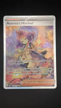 Pokemon TCG Acerola's Mischief Trainer SIR Full Art MEGA Holo 183/132 - Image 2