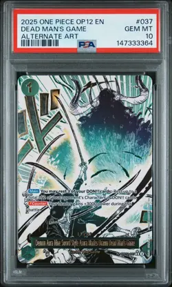 2025 One Piece OP12 EN Dead Man's Game Alternate Art #037 PSA 10 GEM MINT - Image 1