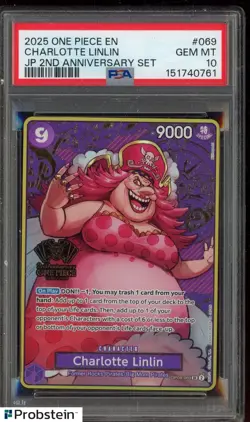 2025 One Piece EN JP 2nd Anniversary Set #069 Charlotte Linlin PSA 10 GEM MINT - Image 1