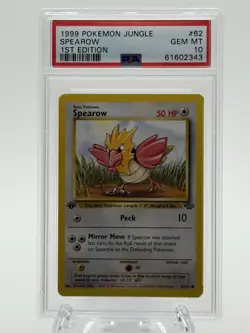 Pokemon 1999 Jungle Spearow 1st Edition PSA 10 #62/64 English Card - Image 1