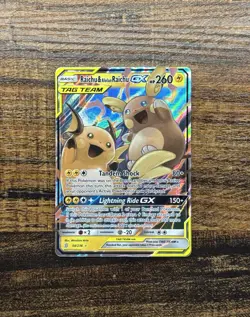 Raichu & Alolan Raichu GX Tag Team 54/236 Pokemon Holo Card - Image 1