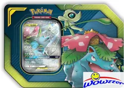 POKEMON TCG Tag Team Sealed Tin Celebi & Venusaur GX-4 Booster Pack,GX Foil Card - Image 1