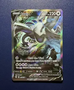 Pokemon Lugia V 186/195 Ultra Rare Full Art Holo Silver Tempest Card - Image 1