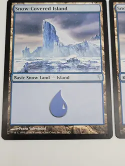 MTG Snow-Covered Island x4 LP Coldsnap Basic Snow Land Playset Magic Cards - Image 4