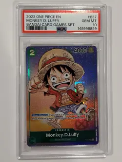 Monkey.D.Luffy Bandai Card Games Set 2023 Foil P-037 One Piece PSA 10 Low Pop! - Image 1