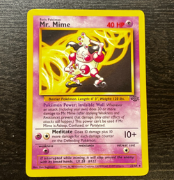 POKEMON TCG - ENGLISH JUNGLE SET MR MIME 22/64 NON HOLO RARE CARD LP MP - Image 1