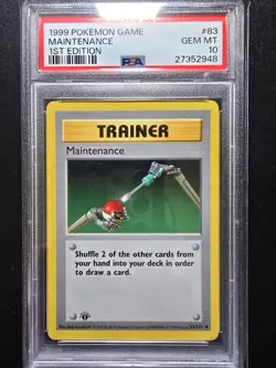 PSA 10 1st Edition Maintenance 83/102 - 1999 Base Set Thick Stamp Pokemon Card - Image 1