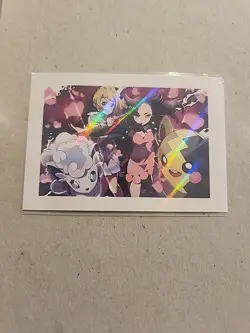 Pokemon Polaroid Marnie And Lillie With Morpeko And Vulpix Art Card - Image 1