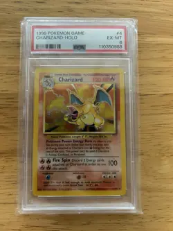 Pokemon TCG Charizard Base Set Unlimited Holo Rare Card 4/102 PSA 6 - Image 1