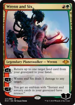 1 x Wrenn and Six - Modern Horizons - Heavy Play - MTG - Image 1