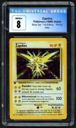 Pokemon 2000 Zapdos Holo NL Base Set - 1st Ed. #16 CGC 8 - Image 1