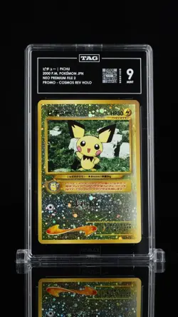 Pichu No.172 Pokemon Japanese Neo Premium File 2 Reverse Holo Promo TAG MINT 9 - Image 1