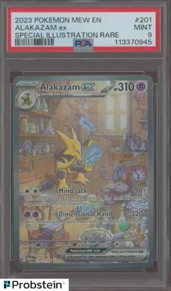 2023 Pokemon MEW EN #201 Alakazam ex Special Illustration Rare PSA 9 - Image 1