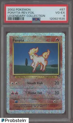2002 Pokemon Legendary Collection #87 Ponyta Reverse Foil PSA 4 VG-EX - Image 1