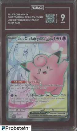 2025 Pokemon Journey Together #173 Lillie's Clefairy ex TAG 9 MINT - Image 1
