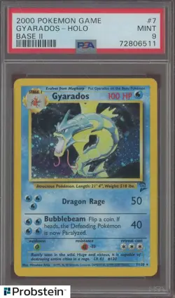 2000 Pokemon Game Base II #7 Gyarados Holo PSA 9 MINT - Image 1