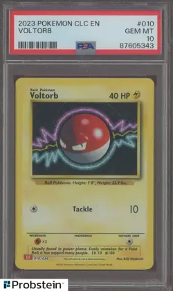 2023 Pokemon CLC EN #010 Voltorb PSA 10 GEM MINT - Image 1