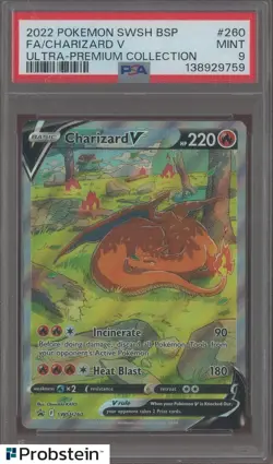 2022 Pokemon SWSH BSP UPC #260 FA/Charizard V PSA 9 MINT - Image 1