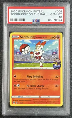 SCORBUNNY ON THE BALL PSA 10 2020 POKEMON FUTSAL PROMOS #004/005 BSP GEM 8874 - Image 1