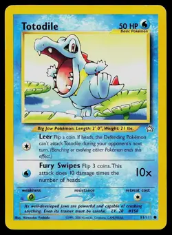 Pokemon Card Neo Genesis Totodile 81/111 Common - Image 1