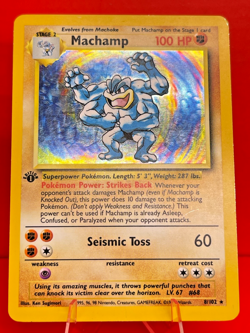 Pokemon 1st Edition Machamp Base Set Holo Foil 8/102 Rare 1999 - Image 2