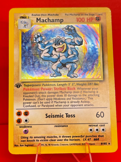 Pokemon 1st Edition Machamp Base Set Holo Foil 8/102 Rare 1999 - Image 3